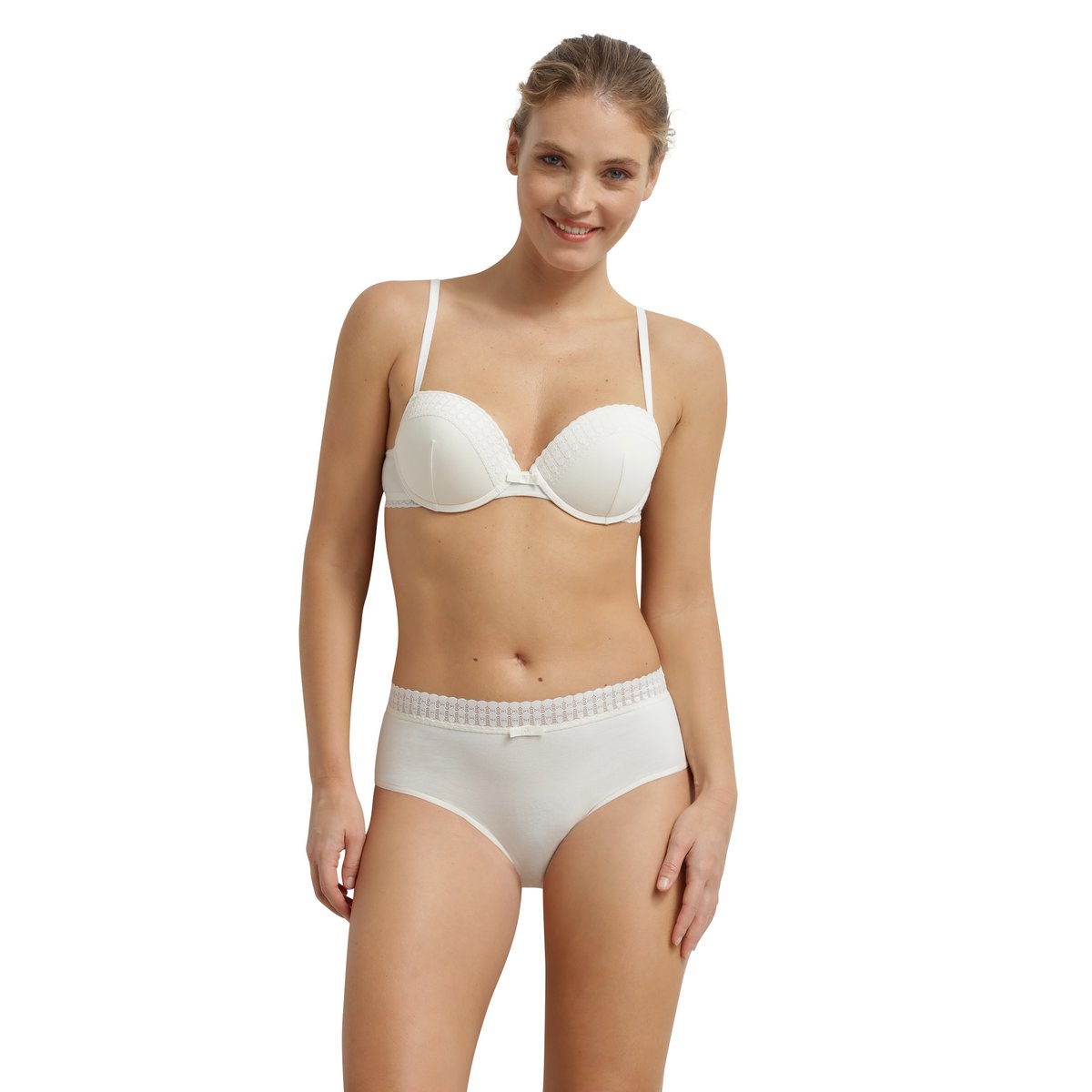 Soutien-gorge corbeille avec armatures Daily Coton blanc cassé, DIM