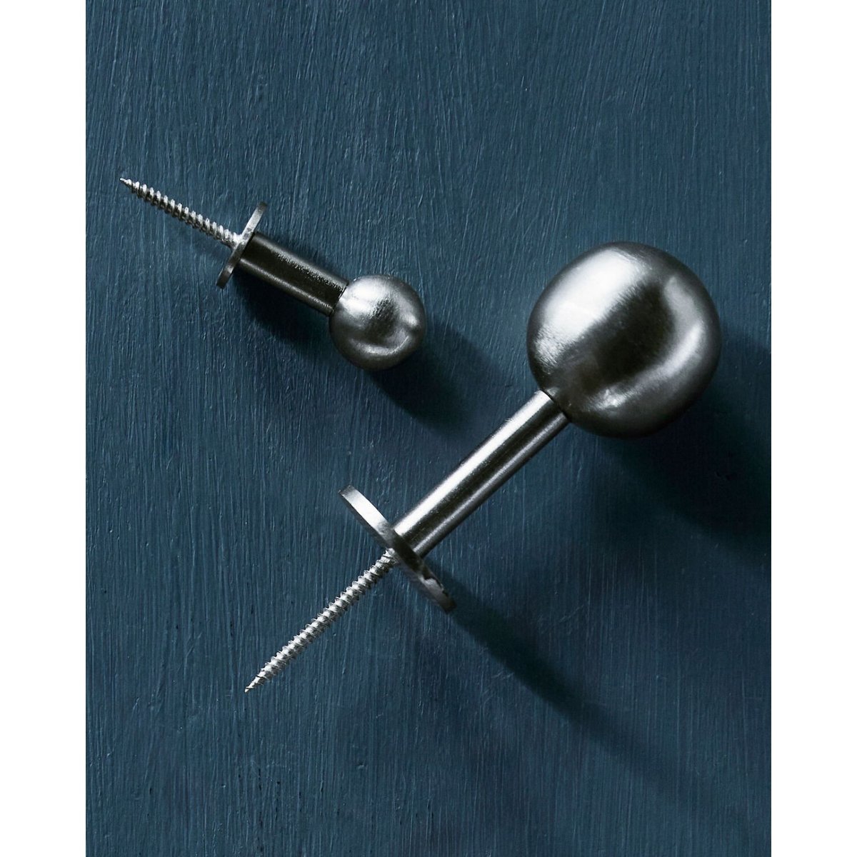 Lot de 2 patères en acier Ball dia 2 cm argent, HOUSE DOCTOR