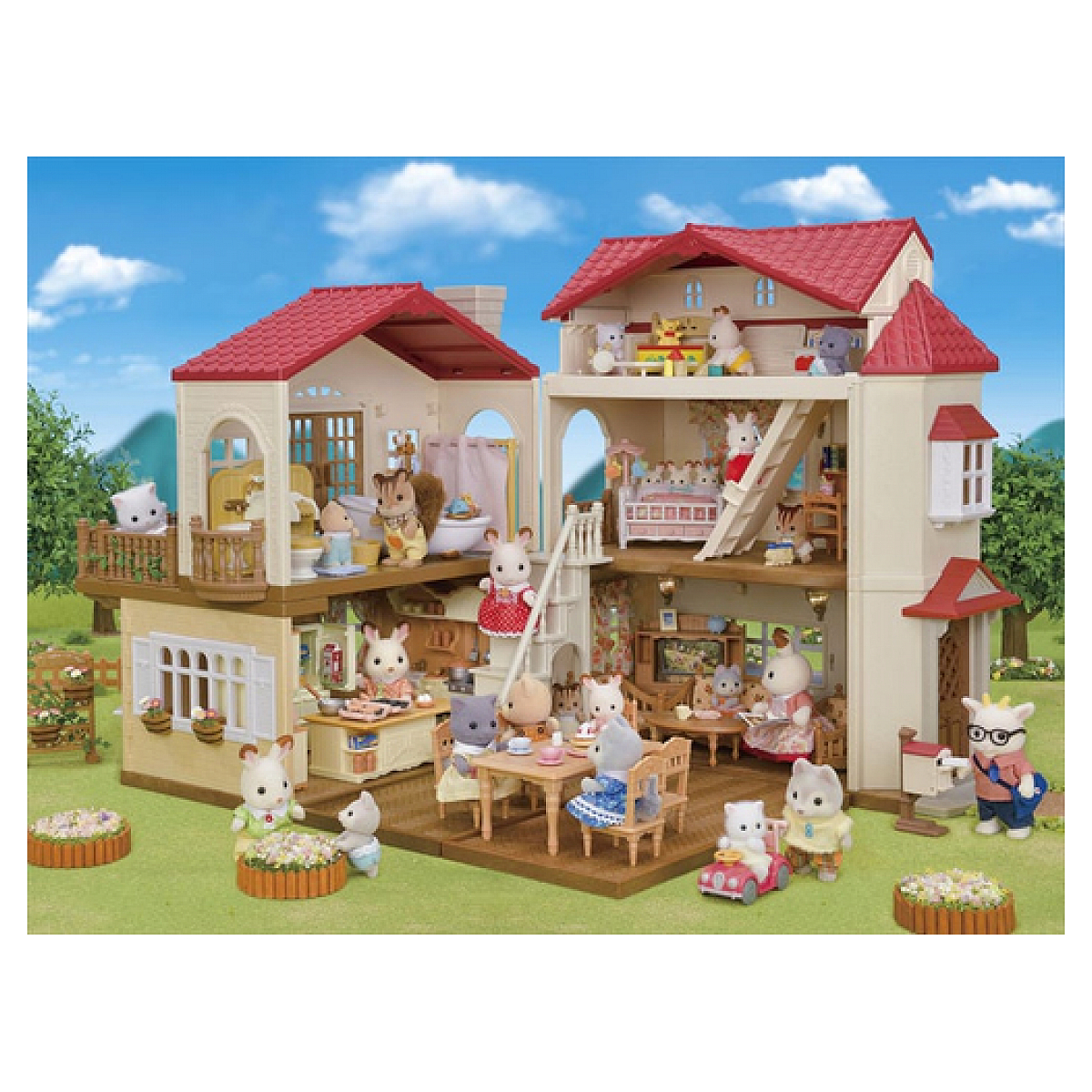 L5708 La grande maison eclairee et sa piece secrete couleur unique, SYLVANIAN FAMILIES