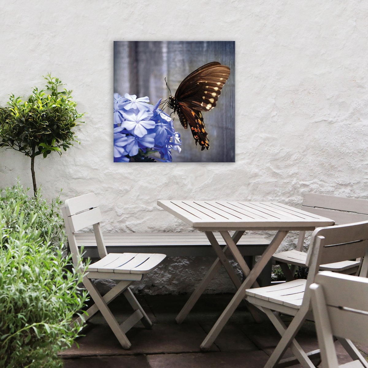 Tableau de jardin Papillon et lilas violet, marron, ART FOR THE HOME