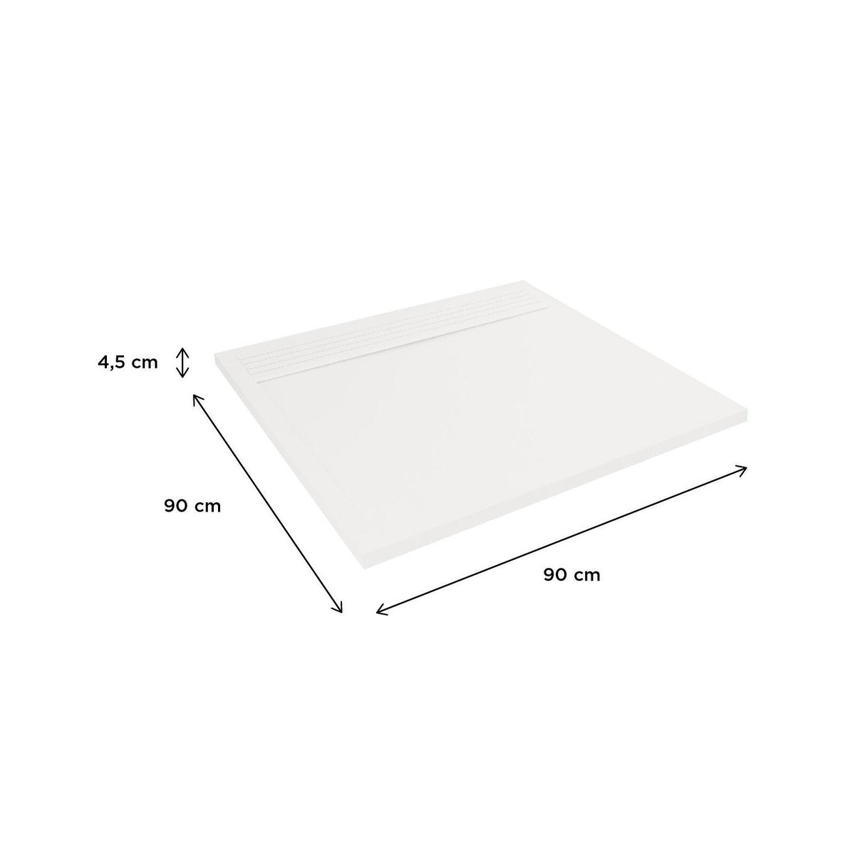 Receveur de douche en béton extra-plat JOSEPH blanc, MOB IN