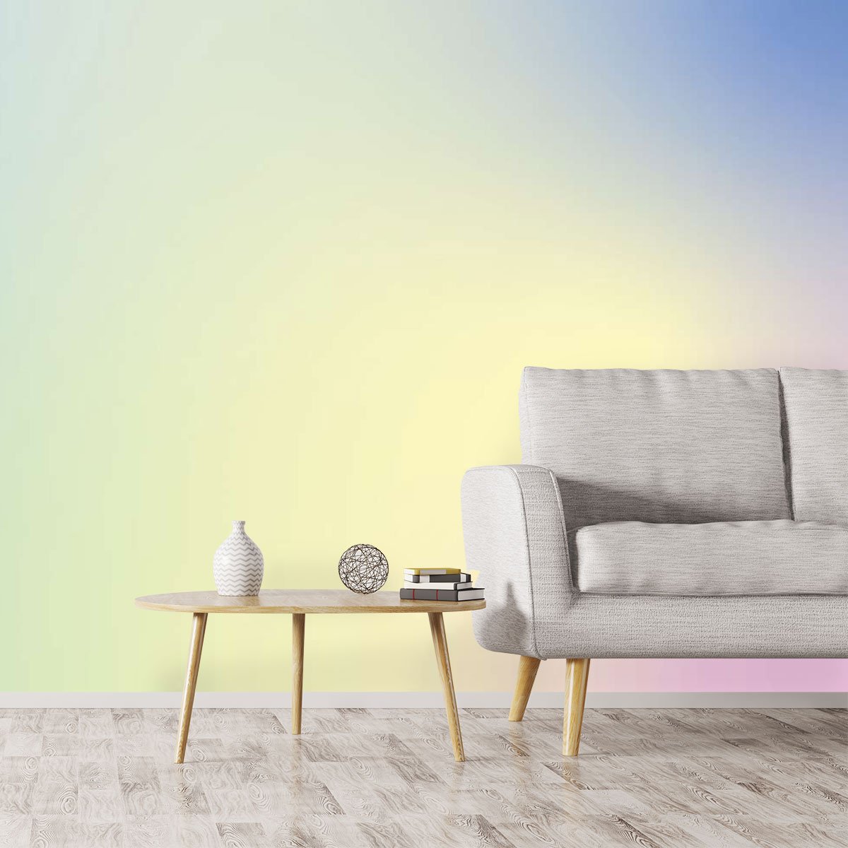 Papier peint couleurs pastel intissé, HEXOA