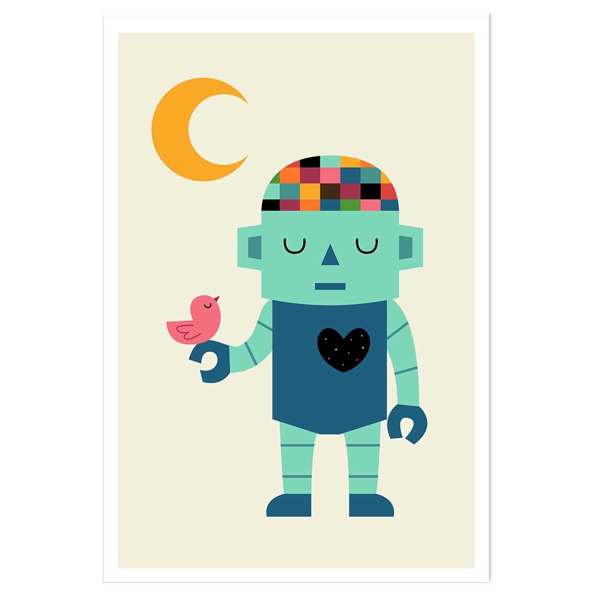 Affiche coeur de robot affiche seule, HEXOA