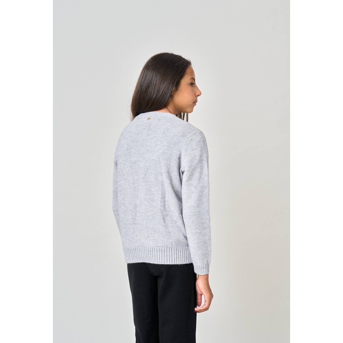 Pull fille motif cœur ADONIS light grey, DEELUXE