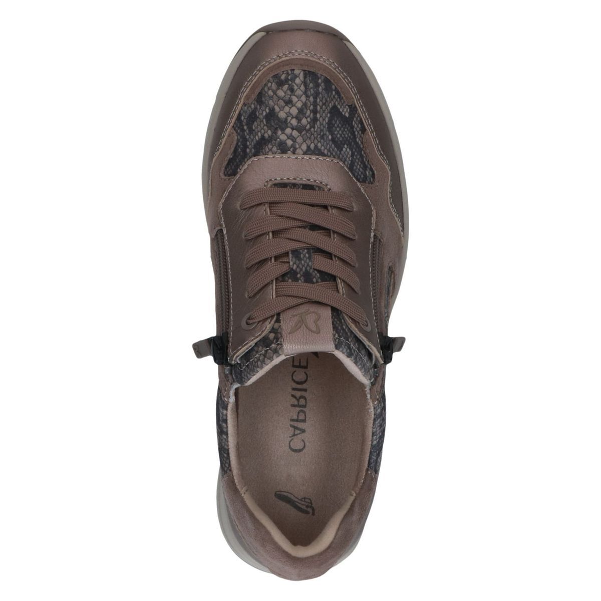 Basket en cuir marron mocca croco, CAPRICE