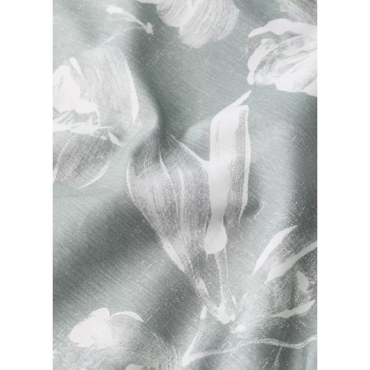 Housse de couette percale de coton fleurs vintage Lit 135/140 cm vert moyen, MANGO HOME