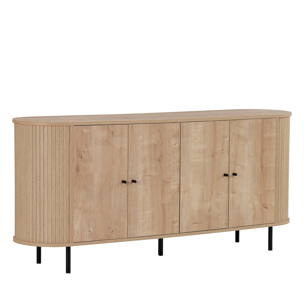 Buffet 4 portes aux bords arrondis en bois L180cm- PAZAR bois clair, DRAWER