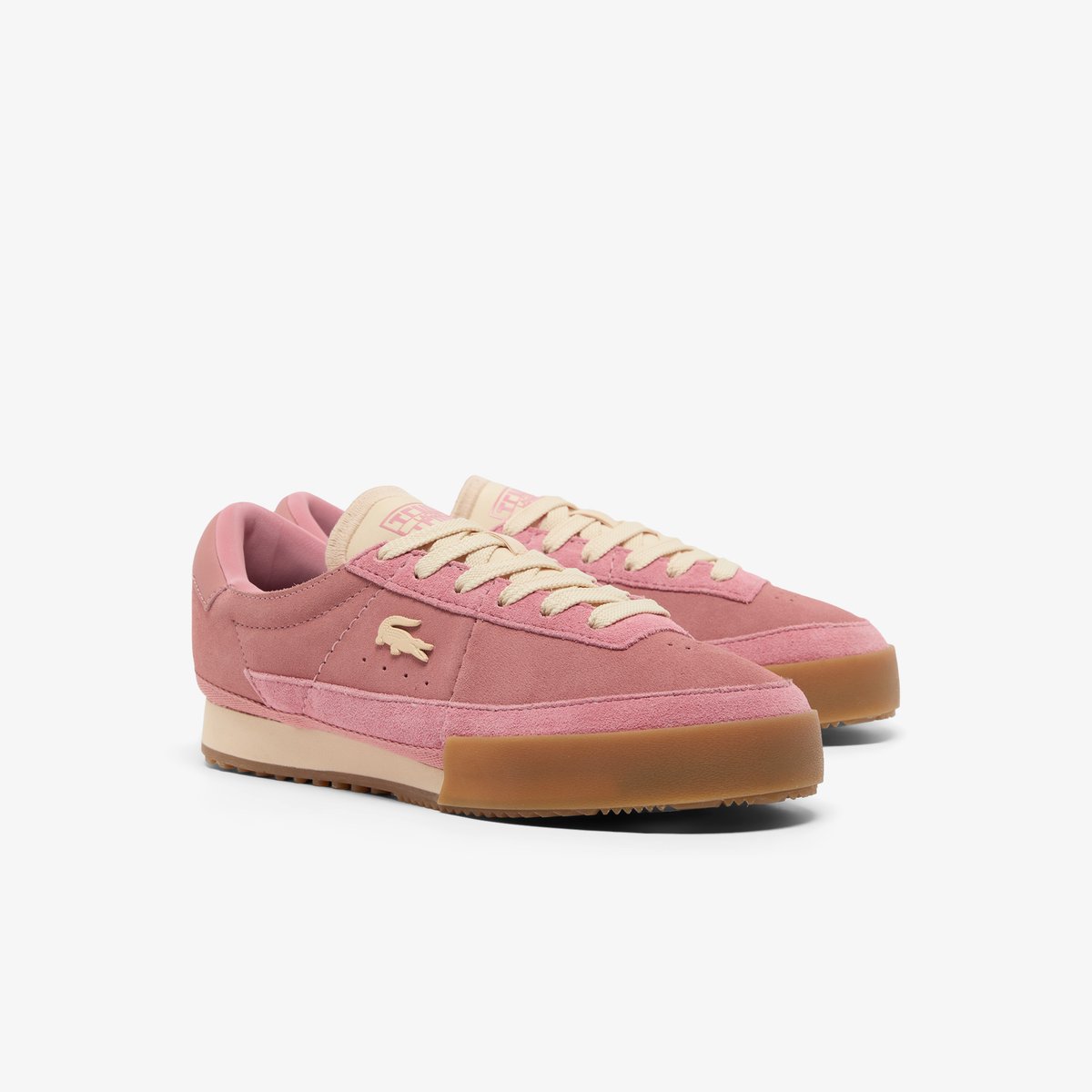 Sneakers Aura femme en suède rose-ajx, LACOSTE
