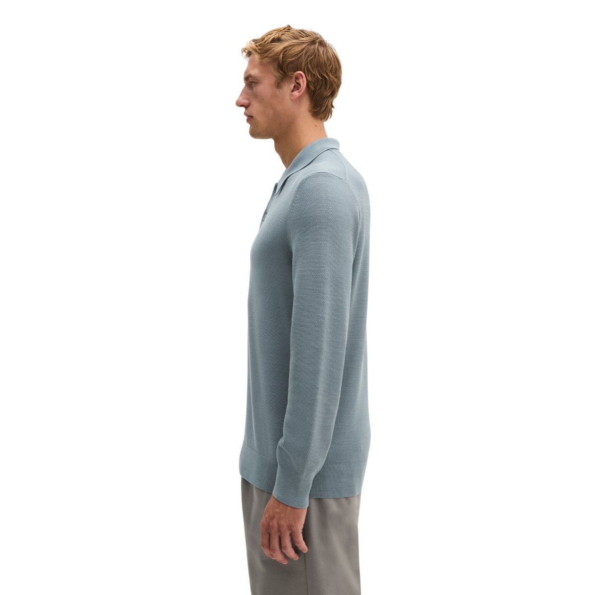 Polo en maille, coupe classique en pur coton biologique gris, MARC O'POLO
