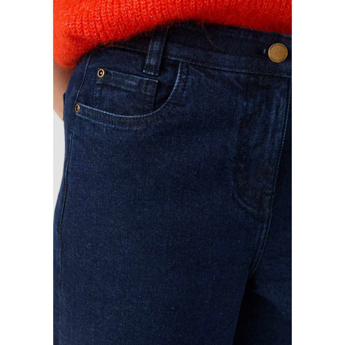 Jupe-culotte denim évasée bleu denim foncé, DAMART