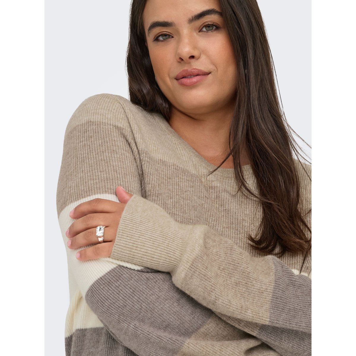 Pull En Maille feather gray, ONLY CARMAKOMA