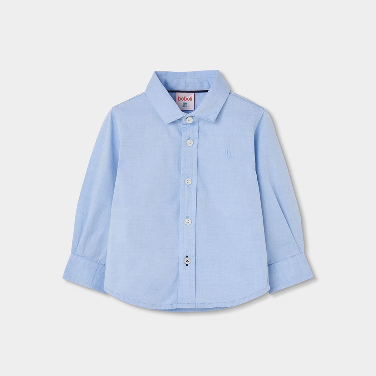 Chemise garçon manches longues Oxford bleu, BOBOLI