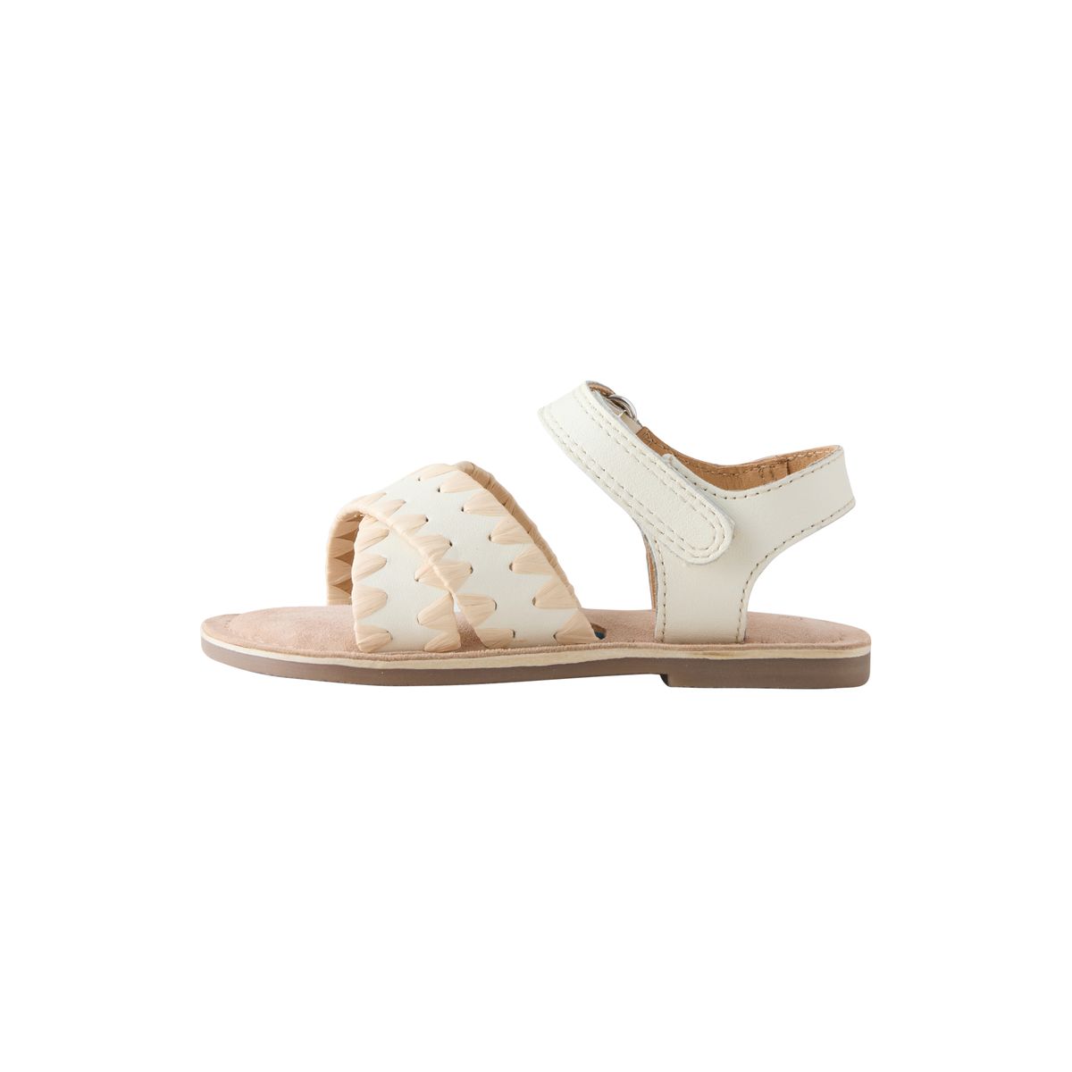 Sandales en cuir à fermeture scratch blanc, NEXT