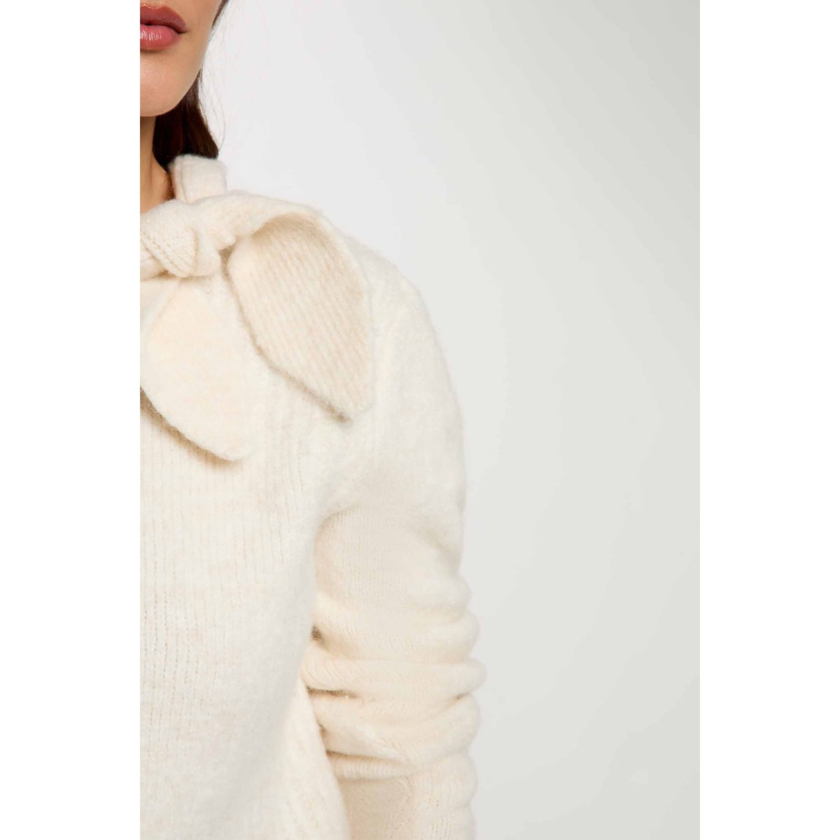 Pull manches longues ivoire, MORGAN