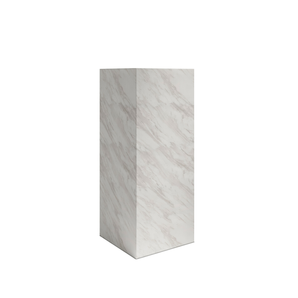 Serafina Tall Faux Marble Block Side Table white marble, ÉDITÉ