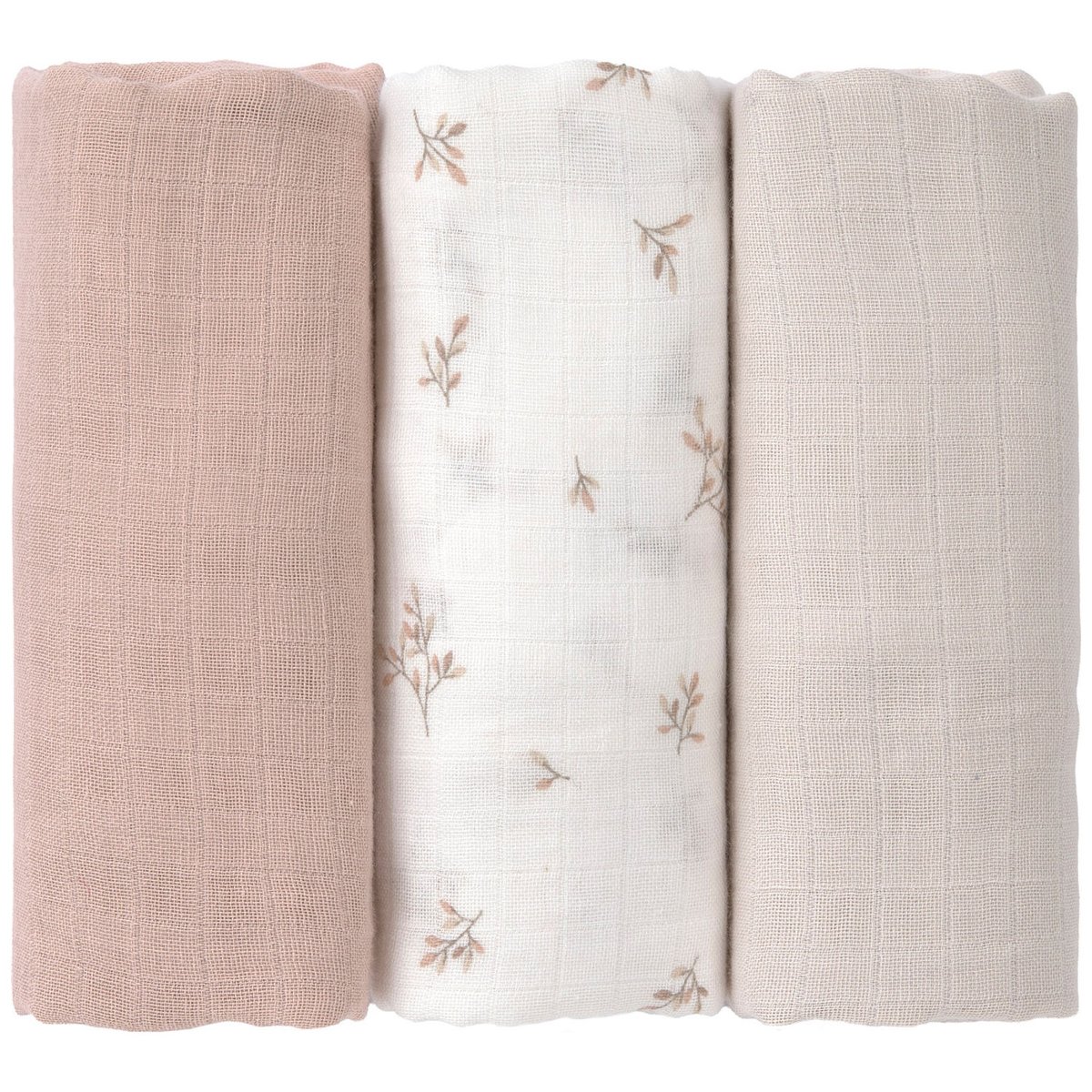 Lot de 3 langes beige, blanc, LASSIG