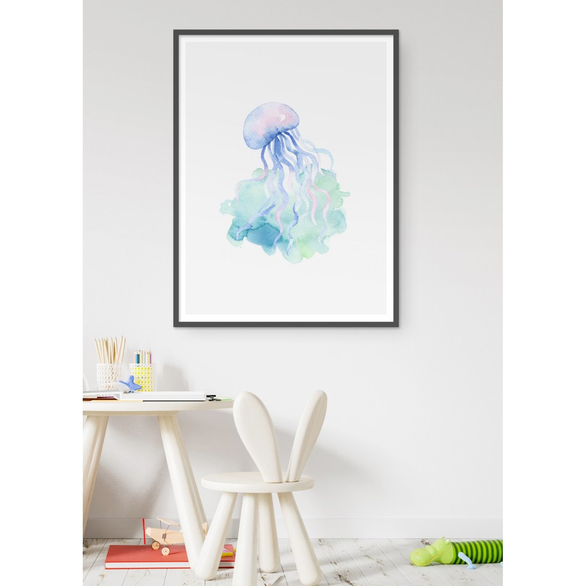 Affiche Enfant Méduse blanc, L'AFFICHERIE