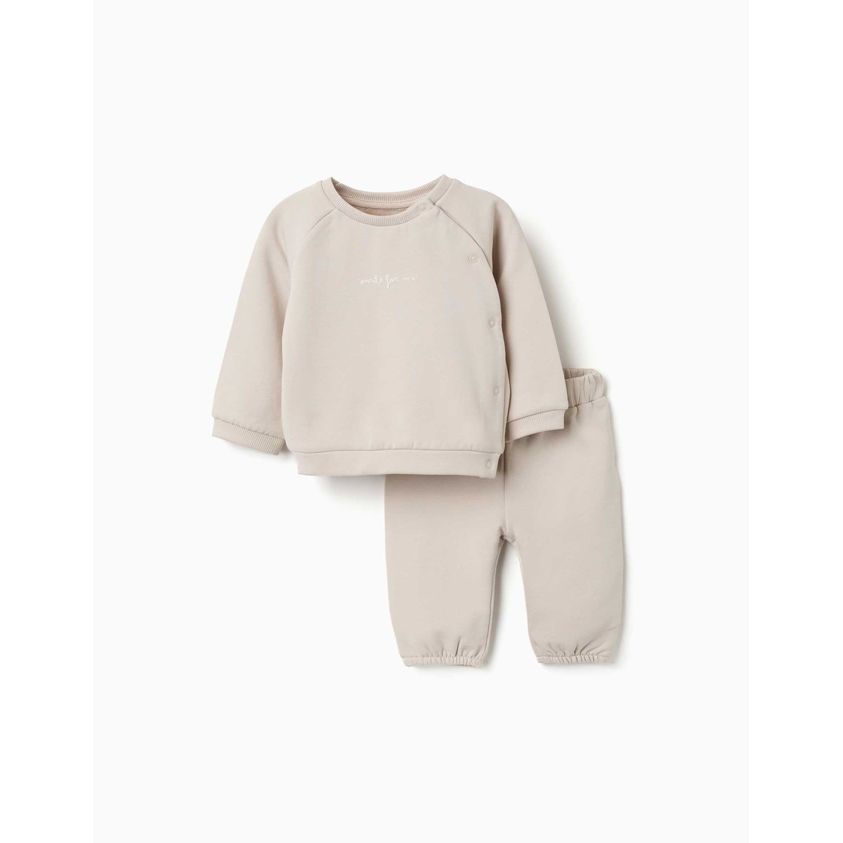 Ensemble sweat et pantalon en coton peigné gris clair, ZIPPY
