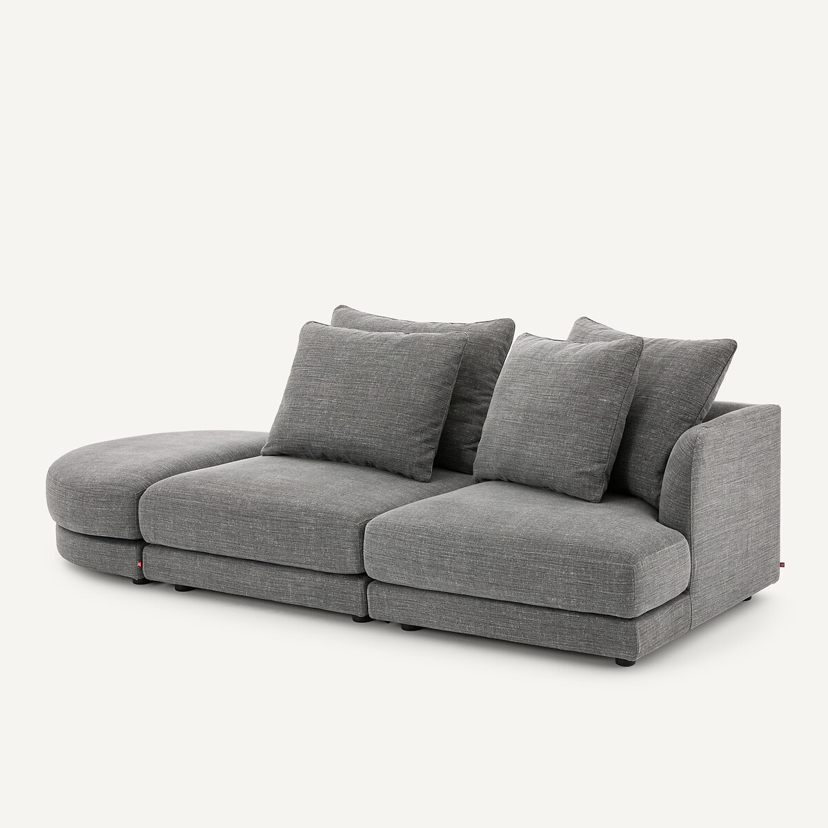 Modularer Sessel aus Baumwolle und Leinen, TIBERIO anthrazit, AM.PM