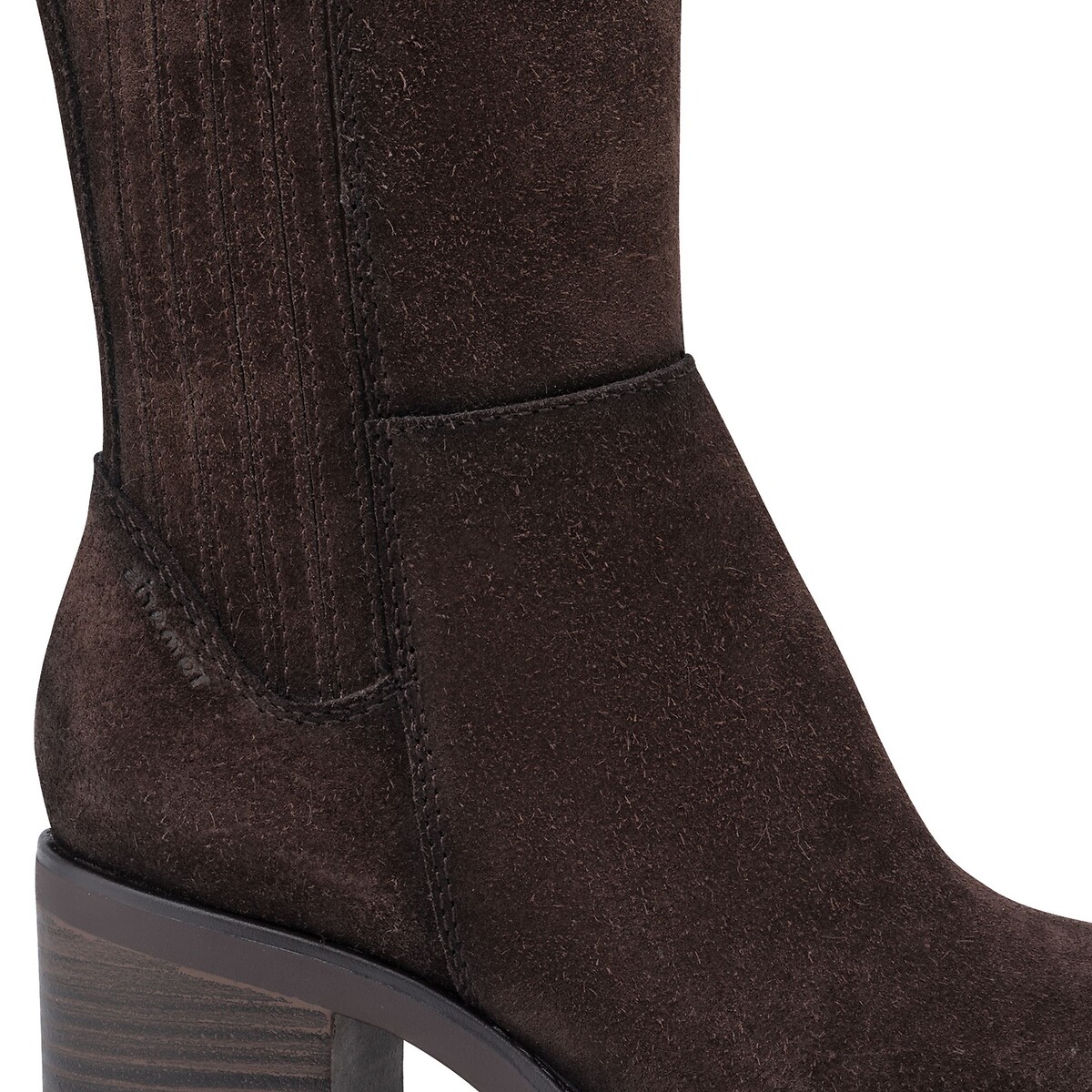 Botas de piel de tacón marrón oscuro, TAMARIS
