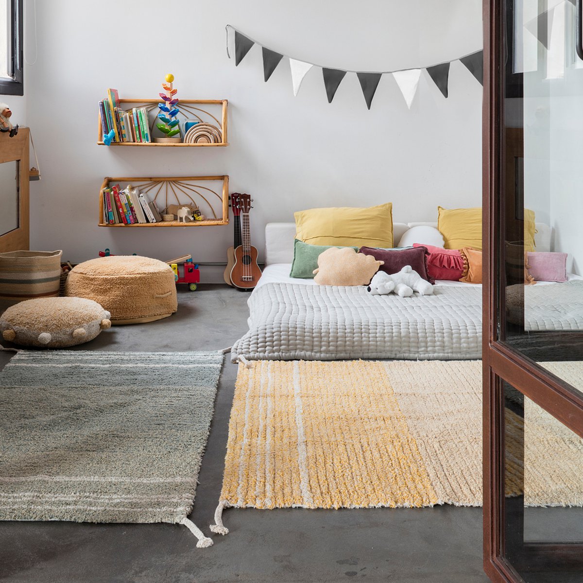 Tapis Rectangulaire en coton Twin REVERSIBLE jaune, LORENA CANALS