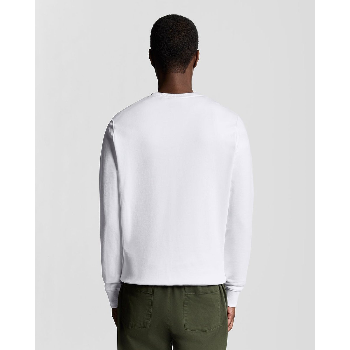 Sweat-shirt col rond en coton blanc, LYLE & SCOTT