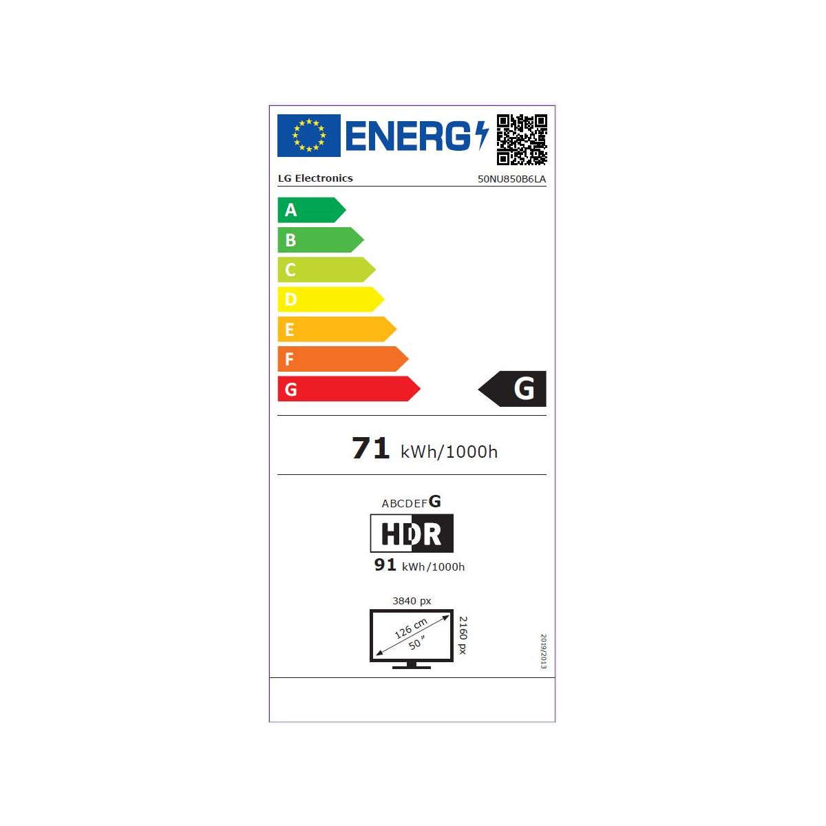 TV LED 50NU850B6 (2026) 50" (127 cm) noir, LG