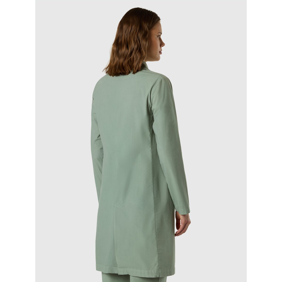 Manteau trench en peau de pêche vert iceberg, NORTH SAILS