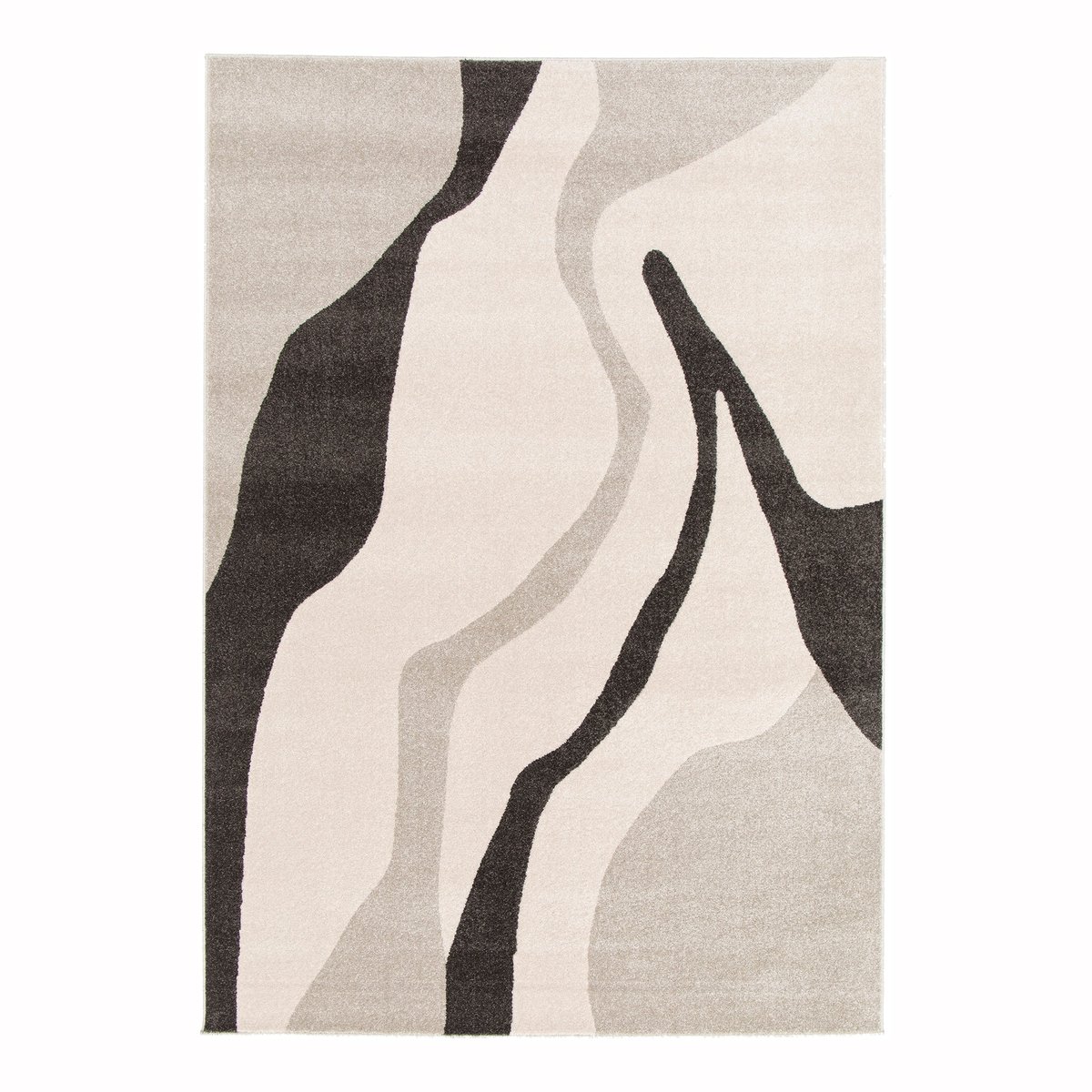 Tapis super doux très graphique JOUCAS gris minéral, AFK LIVING