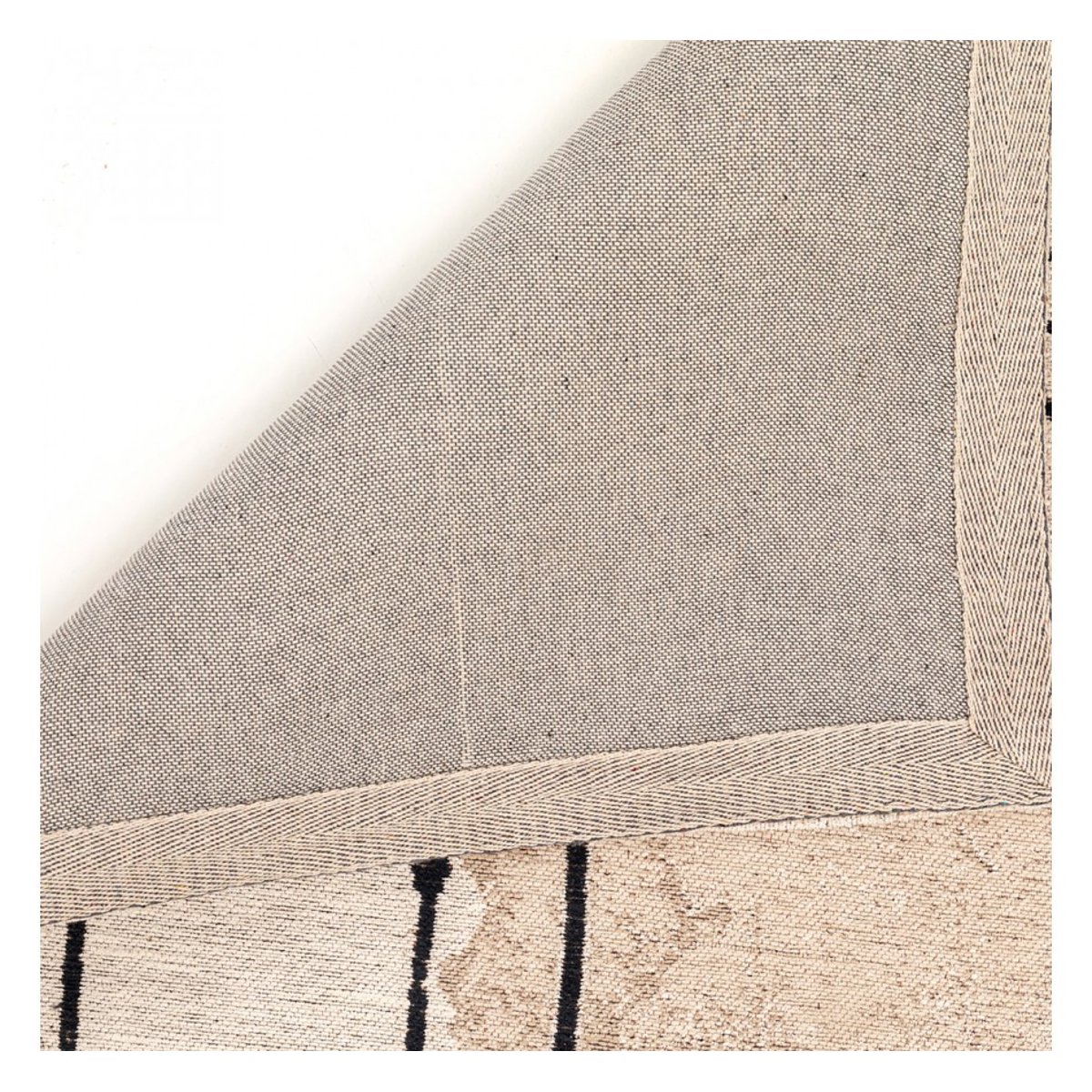 Tapis en coton lignes tracées, DUST gris, KARE DESIGN