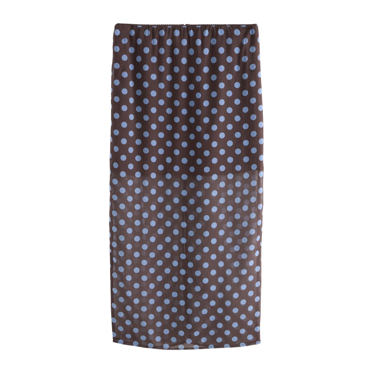 Jupe mi-longue légère marron chocolat/pois bleus, NEXT