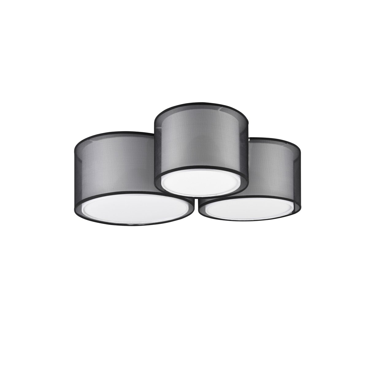 Plafonnier design en tissu, BURTON noir, TRIO