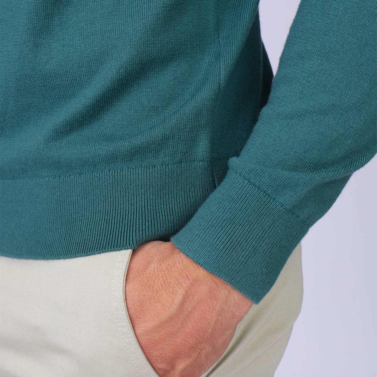 Pull Erwann bleu petrole, MISE AU GREEN