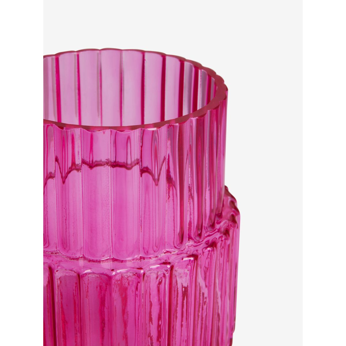 Petit vase en verre côtelé rose, NEXT