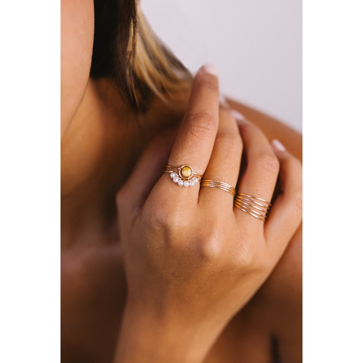 Bague Frida - Perles de culture or/perles de cultures blanches, YAY PARIS