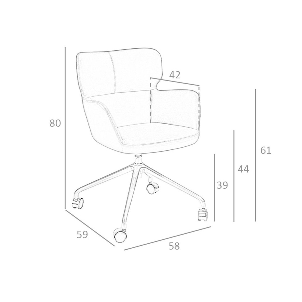 Chaise de bureau pivotant en similicuir bleu bleu | acier, ANGEL CERDA