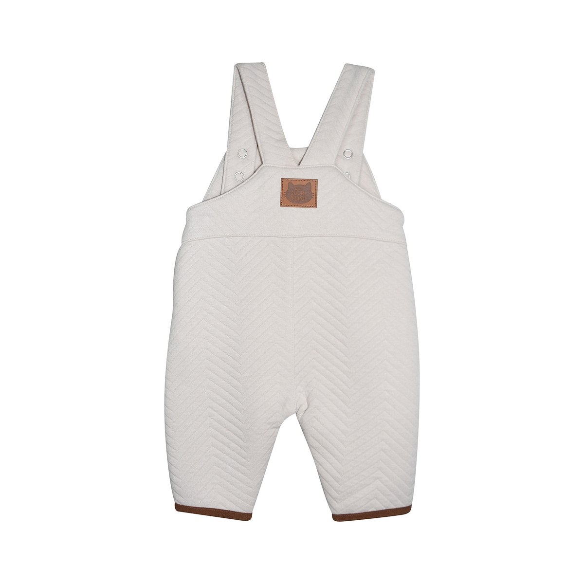 Ensemble tshirt salopette en maille pacome beige, SUCRE D'ORGE