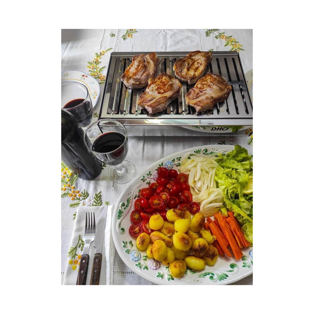 Barbecue portable compact au charbon TRENDY en acier inoxydable acier inoxydable, DON HIERRO