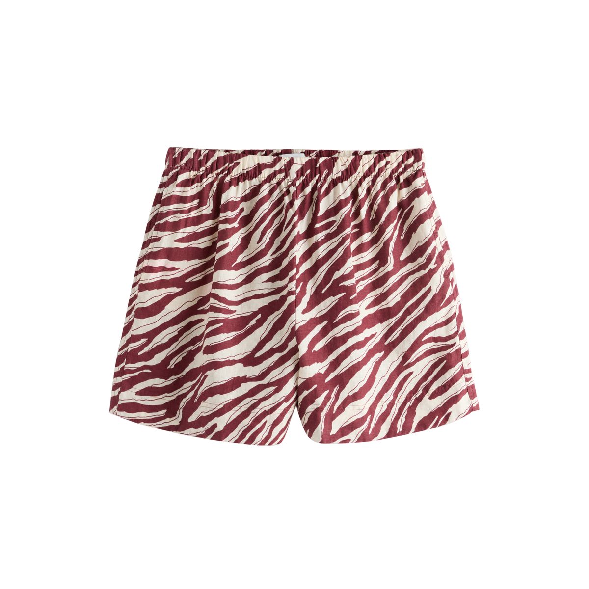 Short à enfiler lin n. premium imprimé zèbre rouge/écru, NEXT