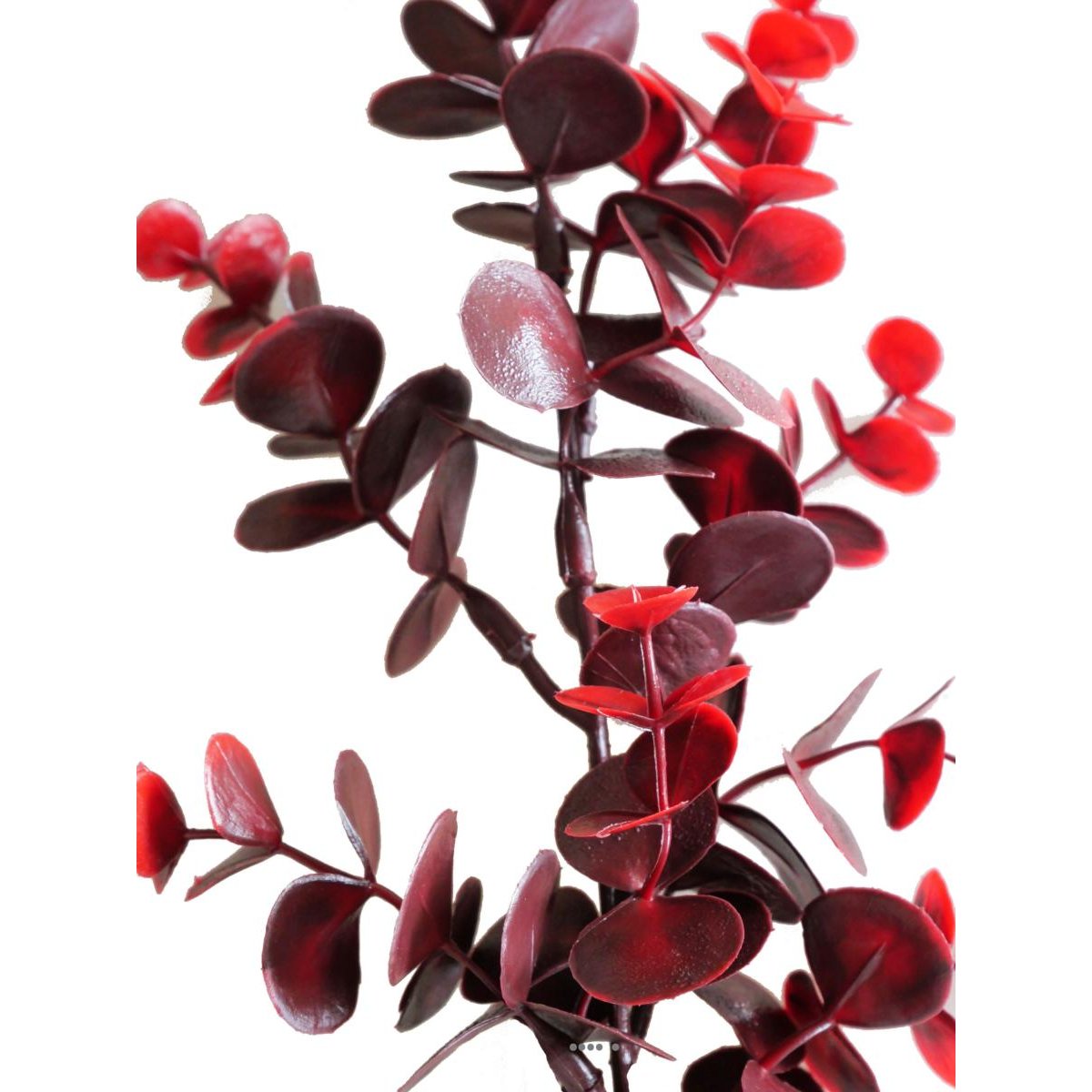 Pic Eucalyptus artificiel H 36 cm plastique rouge, ARTIFICIELLES