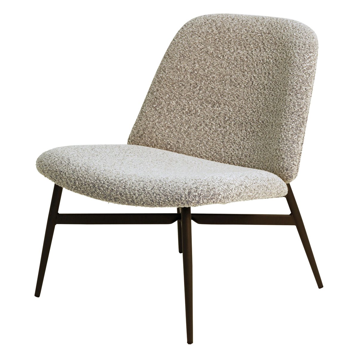 Fauteuil effet laine bouclette grise gris clair, ZAGO