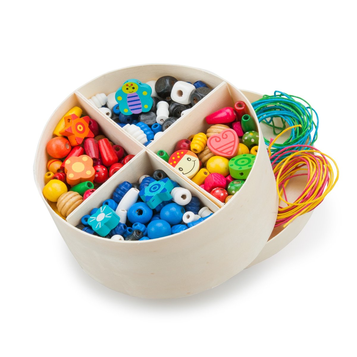 Boîte de perles en bois 260 gr. beige, NEW CLASSIC TOYS