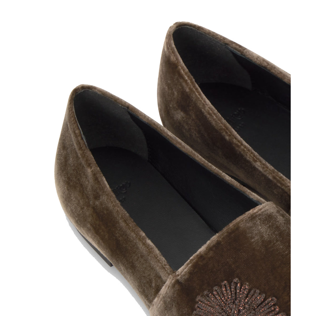 Slip on en velours brodé GISELE marron foncé, CASTANER