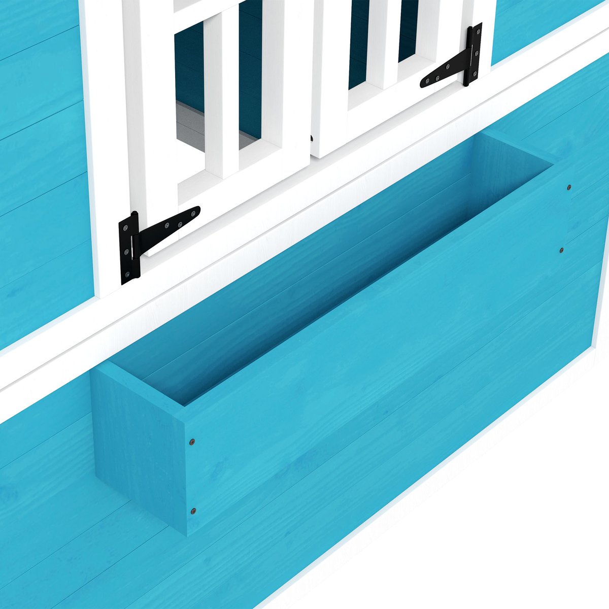 Maisonnette pour enfants Bois massif Bleu bleu, OUTSUNNY