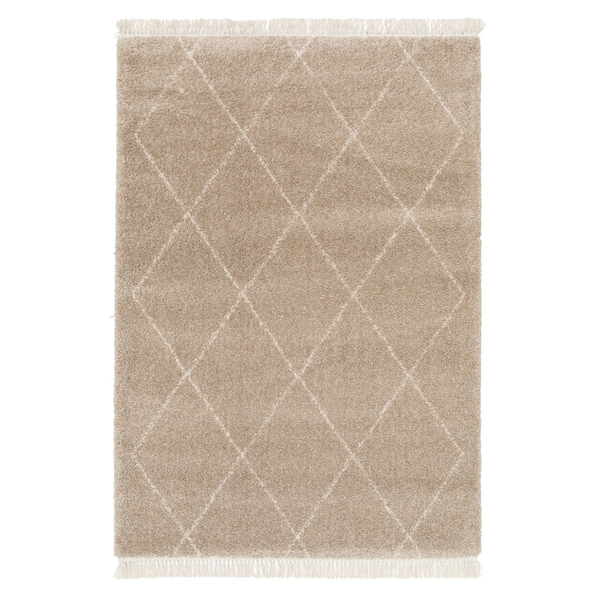Tapis épais à franges doux et raffiné NILE brun naturel, AFK LIVING