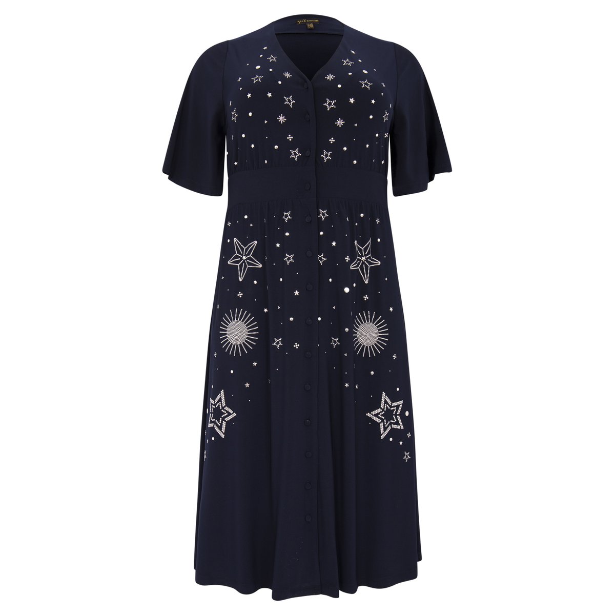 Robe v-cou bleu, YOEK