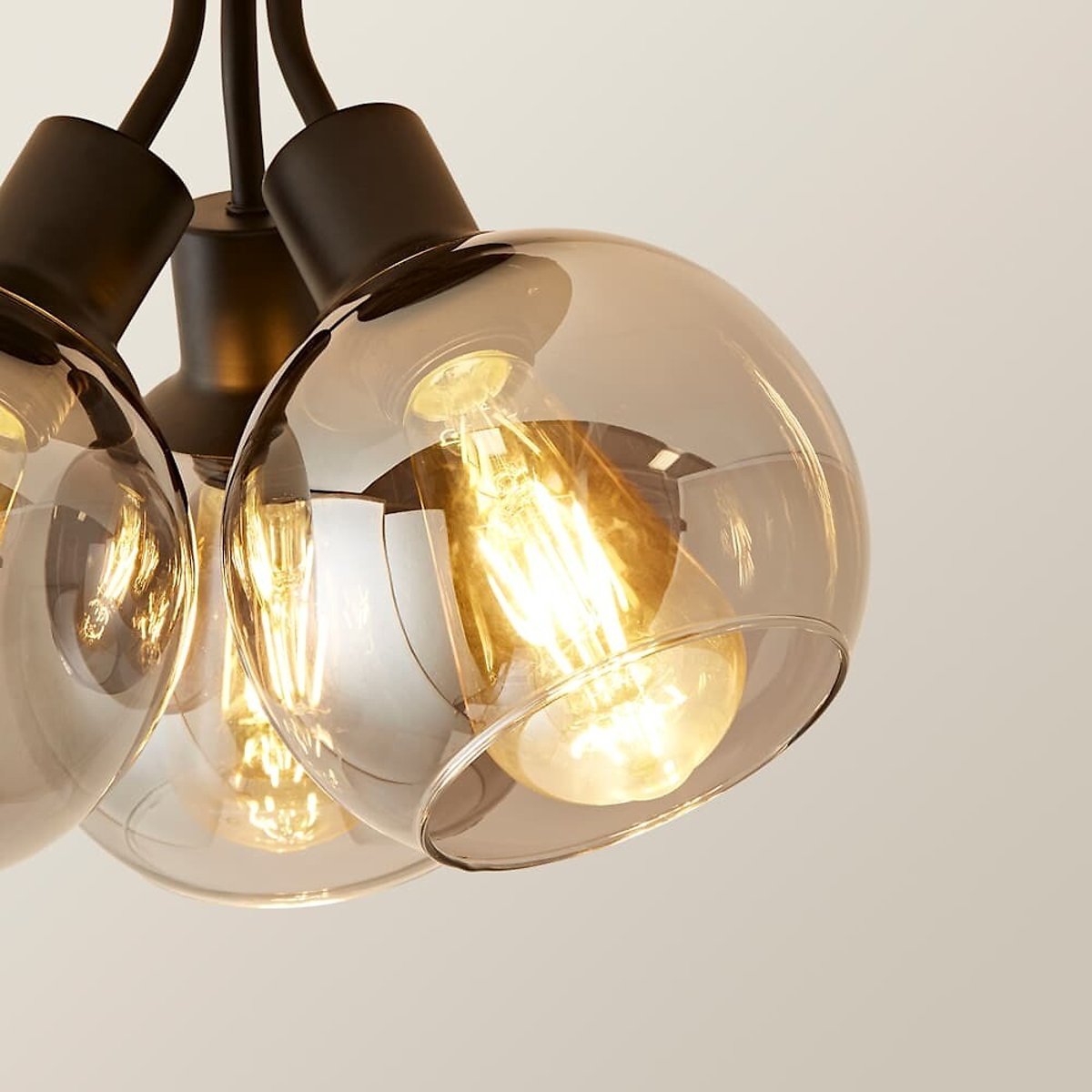 Brady 3-Light Glass Globe Cluster Ceiling Light black, SO'HOME
