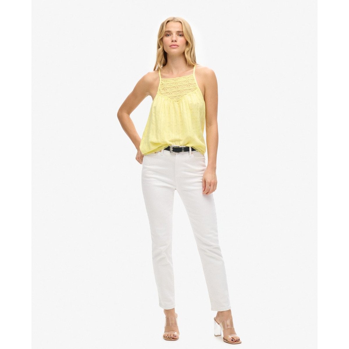 Caraco en dentelle Beach jaune pâle, SUPERDRY