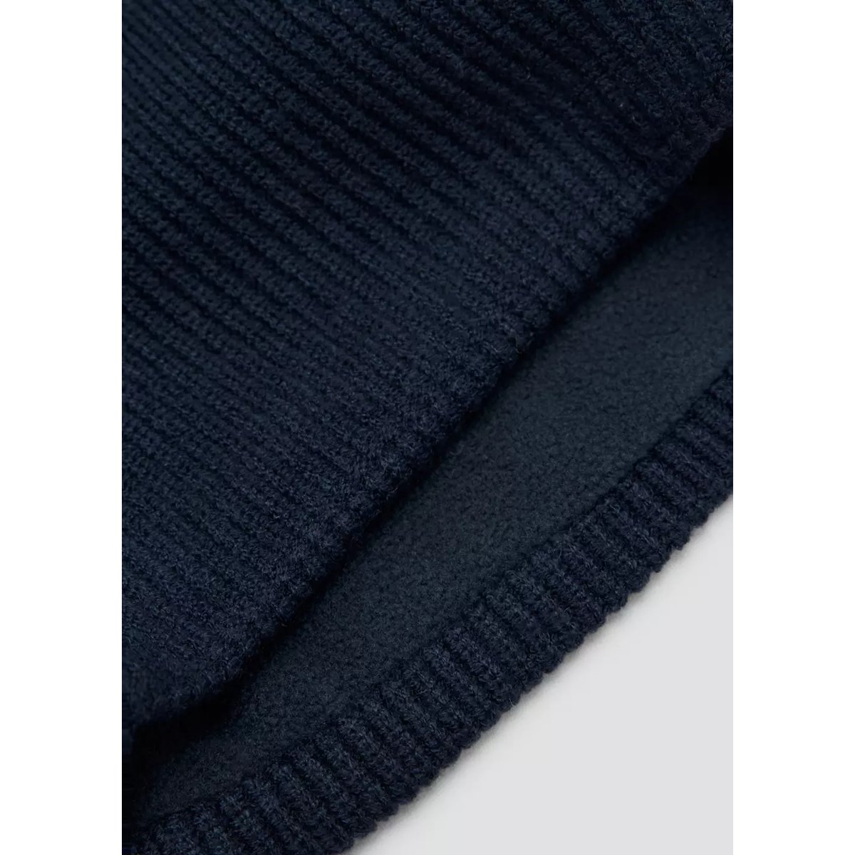 Écharpe en maille côtelée avec logo en relief bleu marine, MANGO KIDS