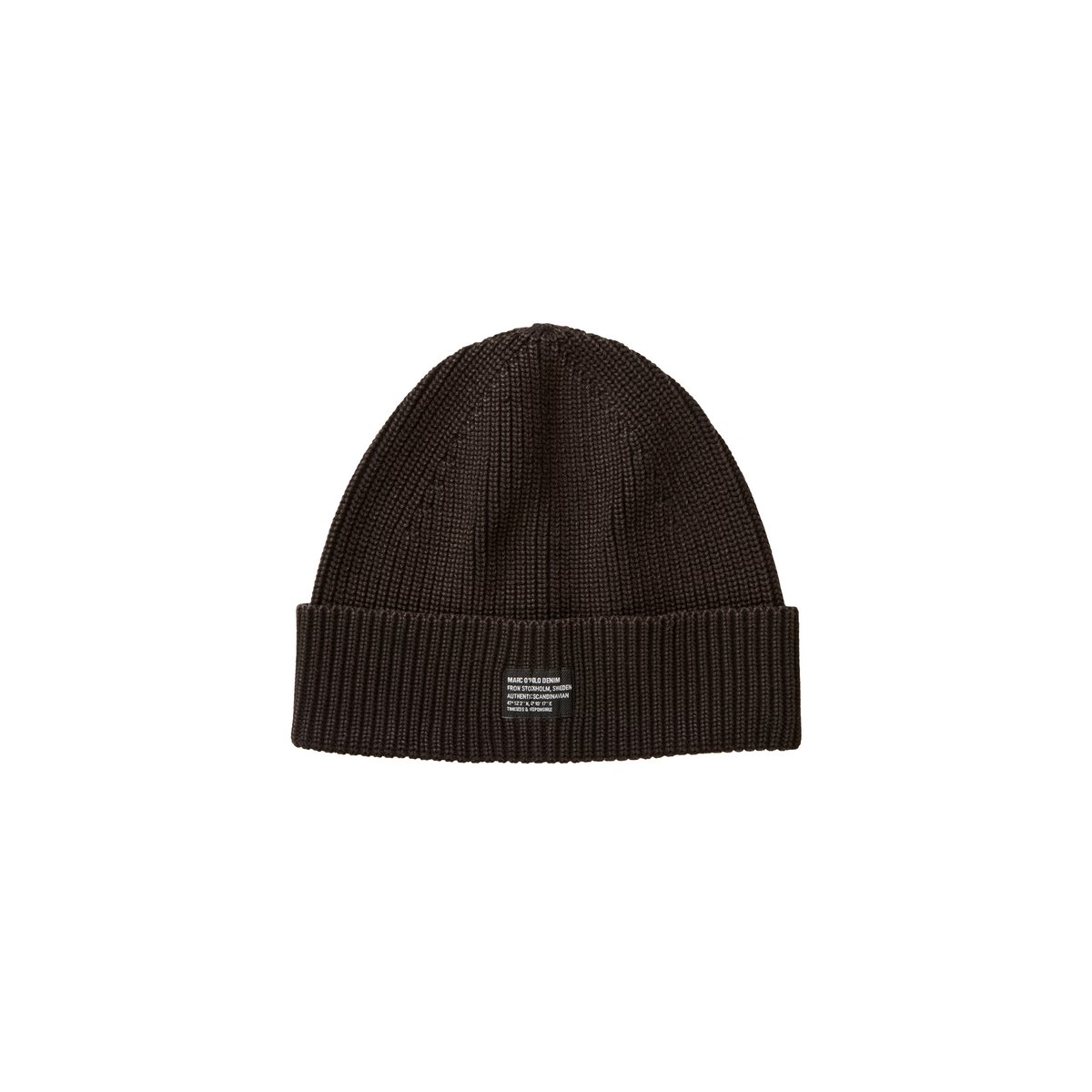 bonnet tricoté en fil de coton compact marron, MARC O’POLO DENIM